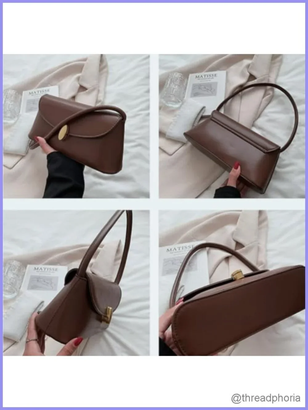 Vintage Faux Leather Hobo Handbag Shoulder Purse Women Retro Small